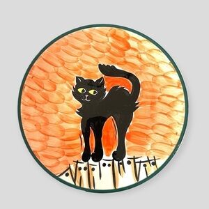 Bico Int’l China Halloween Salad Plate Black Cat On the Fence Replacement Dish